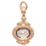 Antique Victorian Yellow Gold and Smoky Quartz Watch Fob Pendant