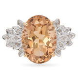 10K Yellow Gold 5.44 Ct. Citrine and Diamond Cocktail Ring