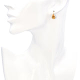 14K Yellow Gold 2.1 TCW Pear Citrine Drop Earrings