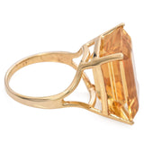 14K Yellow Gold Emerald-Cut 22.40 Ct. Citrine Cocktail Ring