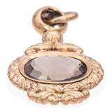 Antique Victorian Yellow Gold and Smoky Quartz Watch Fob Pendant