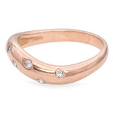 14k Rose Gold Diamond Wave Band