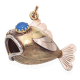 Vintage Two-Tone 14K Gold Fish Charm Pendant