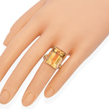 14K Yellow Gold Emerald-Cut 22.40 Ct. Citrine Cocktail Ring