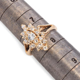 14k Yellow Gold Diamond Cluster Ring