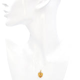 Antique 20K Yellow Gold Flower & Pearl Accent Charm Pendant