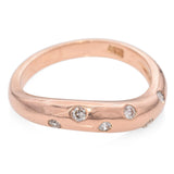 14k Rose Gold Diamond Wave Band