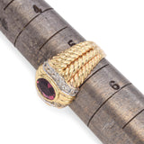 14K Yellow Gold Pink Tourmaline Wide Band Ring