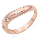 14k Rose Gold Diamond Wave Band