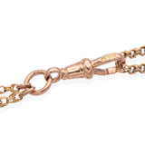 Antique 18K Yellow Gold Pocket Watch Chain With Pink and Blue Sapphire Accents