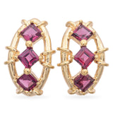 14K Yellow Gold 2.28 TCW Rhodolite Garnet Drop Earrings