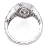 Vintage 14K White Gold 1.59 TCW Marquise and Round Diamond Ring