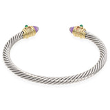 David Yurman Renaissance Cable Multi Stone Bracelet Sterling and Gold