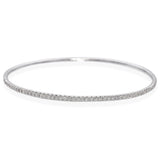 14K White Gold 1.78 TCW Diamond Bangle Bracelet