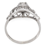 Antique 10K White Gold Diamond Engagement Ring