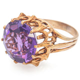 Vintage 14K Yellow Gold 15 Ct. Amethyst Cocktail Ring