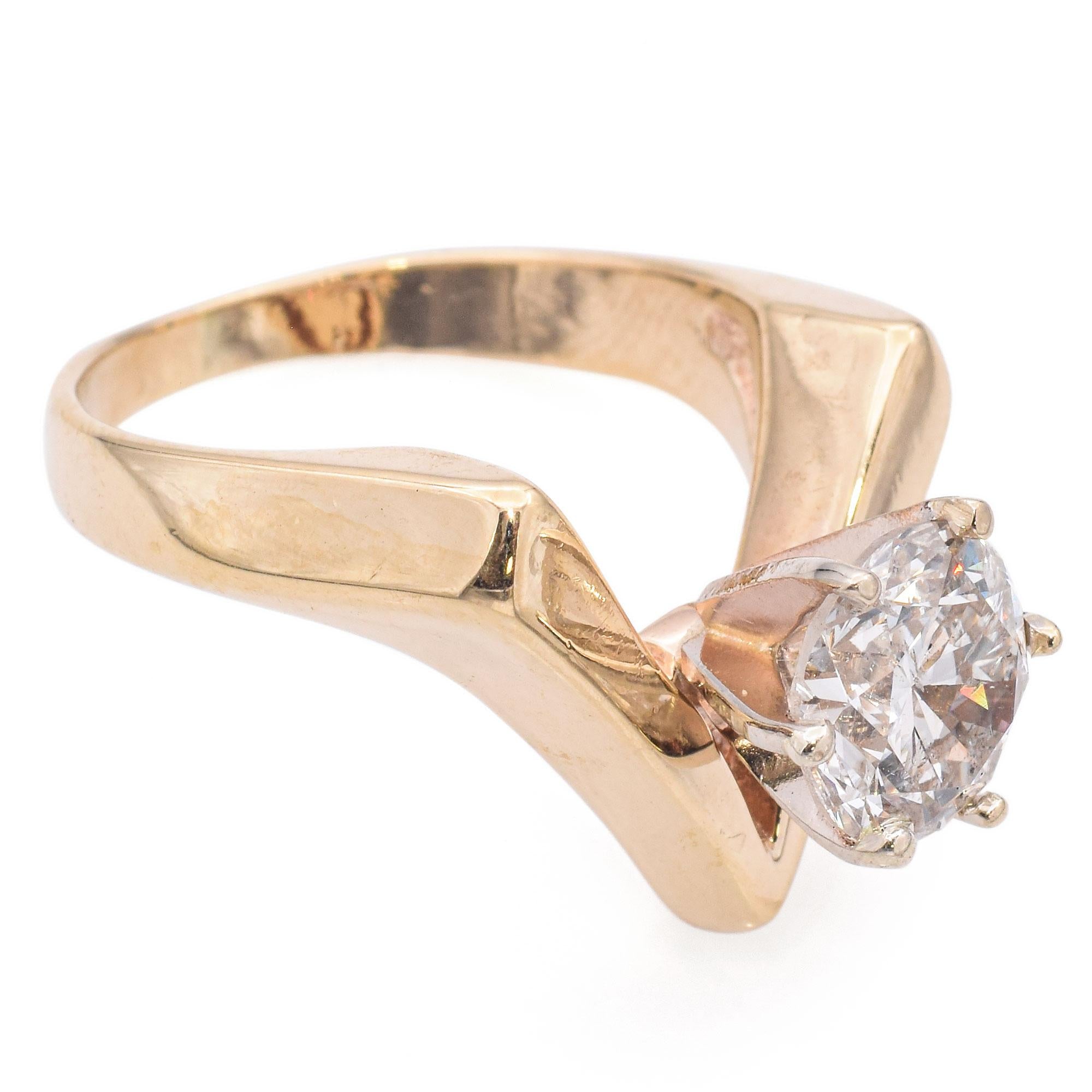 14K Yellow Gold 2.0 Ct. I I2 Diamond Solitaire Engagement Ring GIA