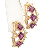 14K Yellow Gold 2.28 TCW Rhodolite Garnet Drop Earrings