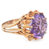 Vintage 14K Yellow Gold 15 Ct. Amethyst Cocktail Ring