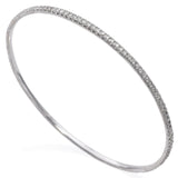 14K White Gold 1.78 TCW Diamond Bangle Bracelet