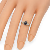 18K Yellow Gold 0.81 Ct. Oval Sapphire and Diamond Ring