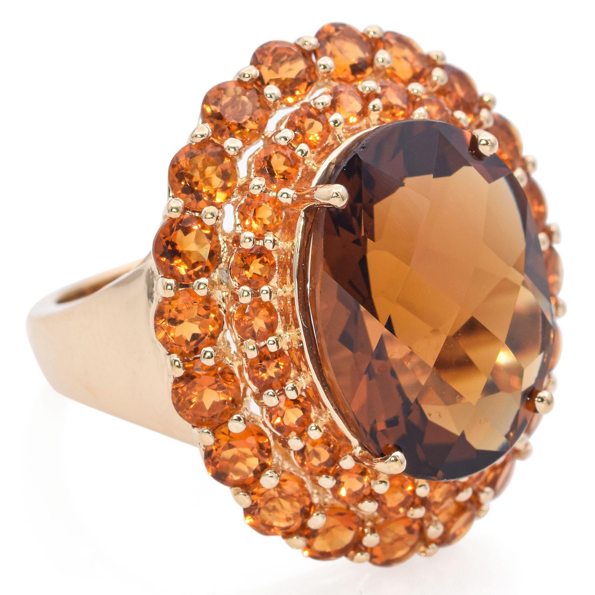 Vintage 14k Yellow Gold Citrine Cocktail Ring