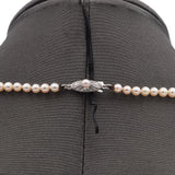 Vintage Mikimoto Sterling Silver Pearl Graduated Beaded Strand Necklace