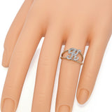 Vintage "K" Initial Diamond Two-Tone Gold Ring