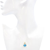 14K Yellow Gold 4.39 Ct. Blue Topaz and Diamond Pendant