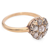 Victorian Yellow Gold Rose Cut Halo Ring