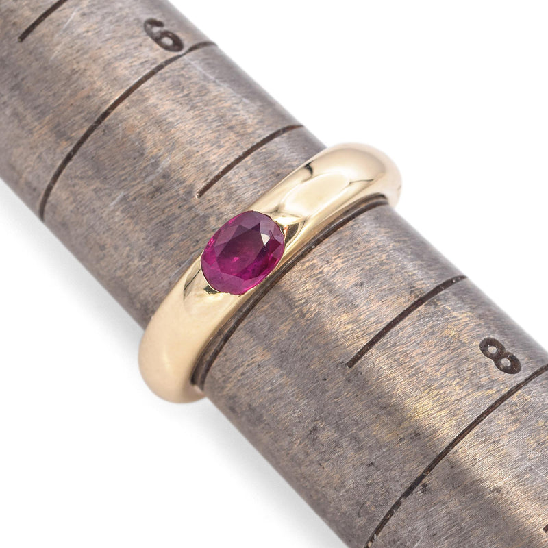 14K Yellow Gold East West Emerald, Ruby, Sapphire Stackable Rings