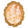 Antique 17K Yellow Gold Perseus Leading Andromeda Shell Cameo Brooch