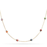 14K Yellow Gold Multicolor Enamel Ladybug Necklace