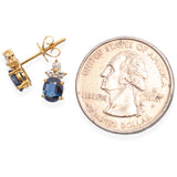 18K Yellow Gold 1.86 TCW Sapphire and Diamond Stud Earrings