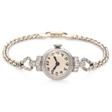 Art Deco J. Schulz Platinum Diamond Swiss Watch With 14K White Gold Bracelet