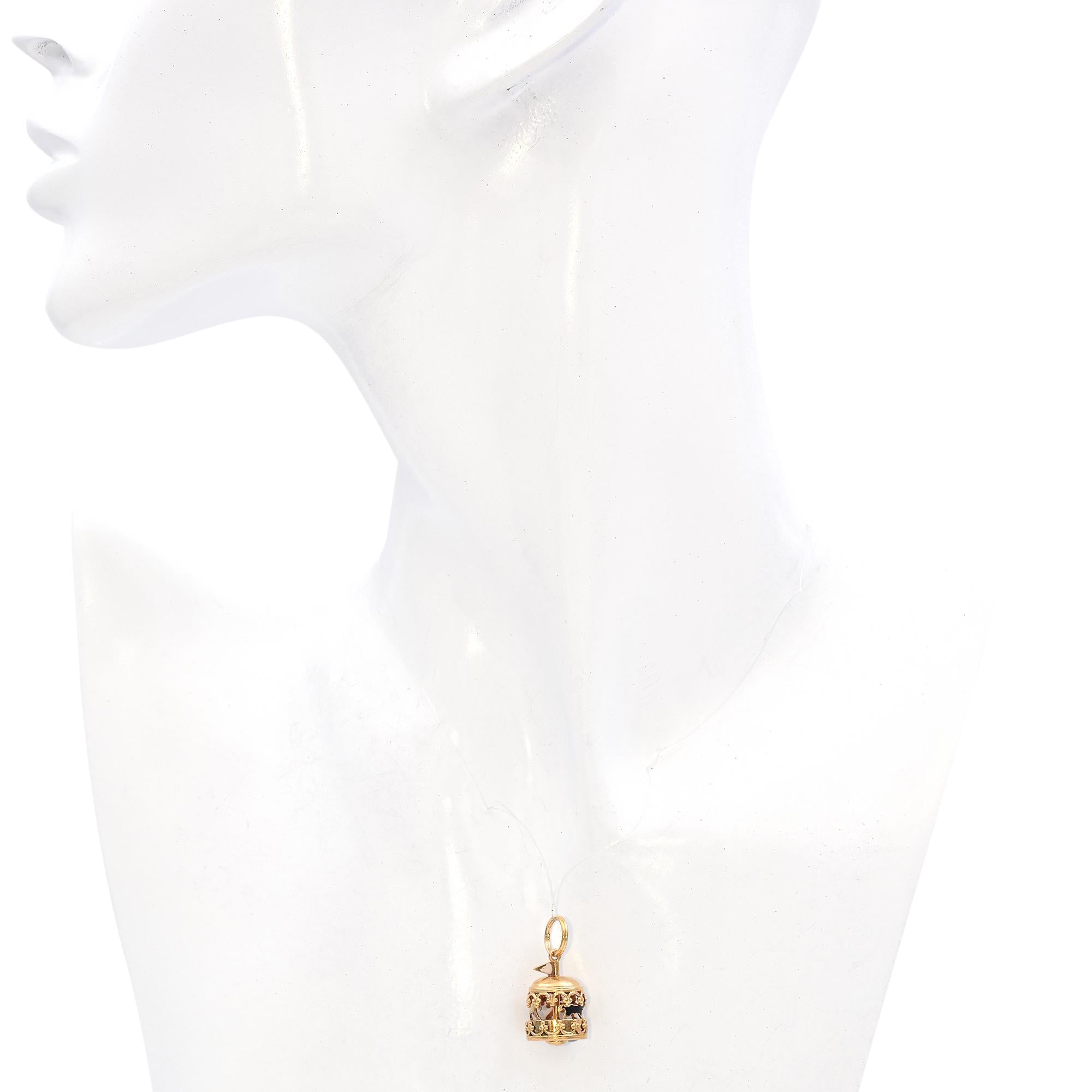 Vintage 14k Yellow Gold Carousel Charm