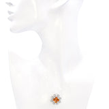 14k White Gold Citrine and Diamond Flower Pendant