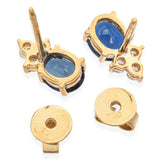 18K Yellow Gold 1.86 TCW Sapphire and Diamond Stud Earrings