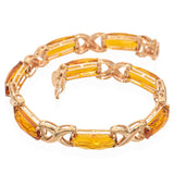 14K Yellow Gold 22.13 Ct. Citrine Link Bracelet