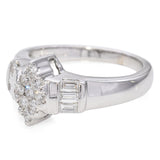 14K White Gold 0.50 TCW Diamond Cluster Engagement Ring Band