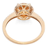 14K Yellow Gold 1.03 Citrine and Diamond Halo Ring