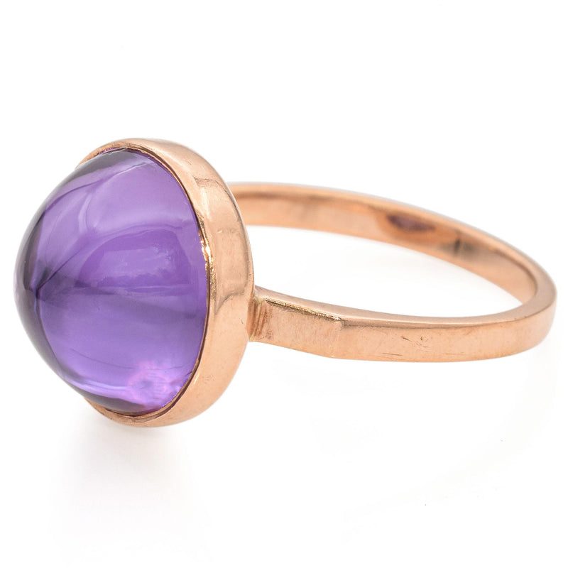 Vintage 14K Rose Gold 10.37 Ct. Purple Sapphire Bullet Cabochon Ring