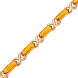 14K Yellow Gold 22.13 Ct. Citrine Link Bracelet