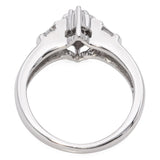 14K White Gold 0.50 TCW Diamond Cluster Engagement Ring Band