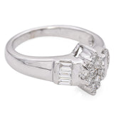 14K White Gold 0.50 TCW Diamond Cluster Engagement Ring Band