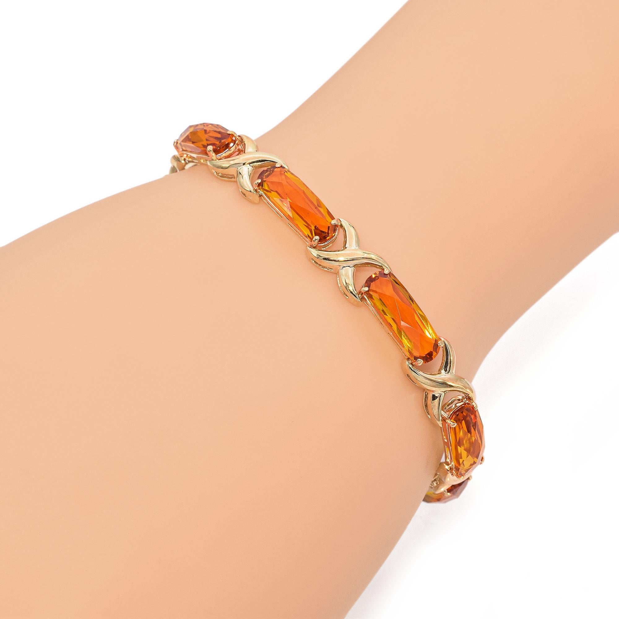 14K Yellow Gold 22.13 Ct. Citrine Link Bracelet