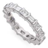 Platinum Princess & Emerald Cut 2.25 TCW Diamond Eternity Wedding Band