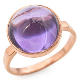 Vintage 14K Rose Gold 10.37 Ct. Purple Sapphire Bullet Cabochon Ring