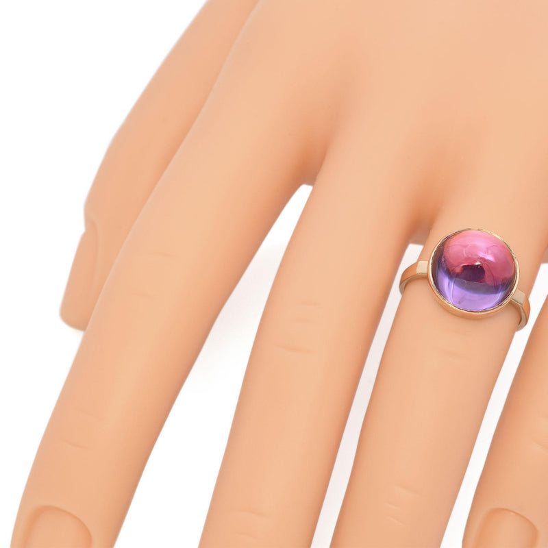 Vintage 14K Rose Gold 10.37 Ct. Purple Sapphire Bullet Cabochon Ring