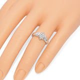 14K White Gold 0.50 TCW Diamond Cluster Engagement Ring Band